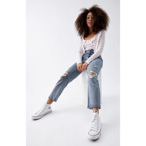 PACSUN Women's Medium Blue High Waisted Straight Leg Jeans Sz 27